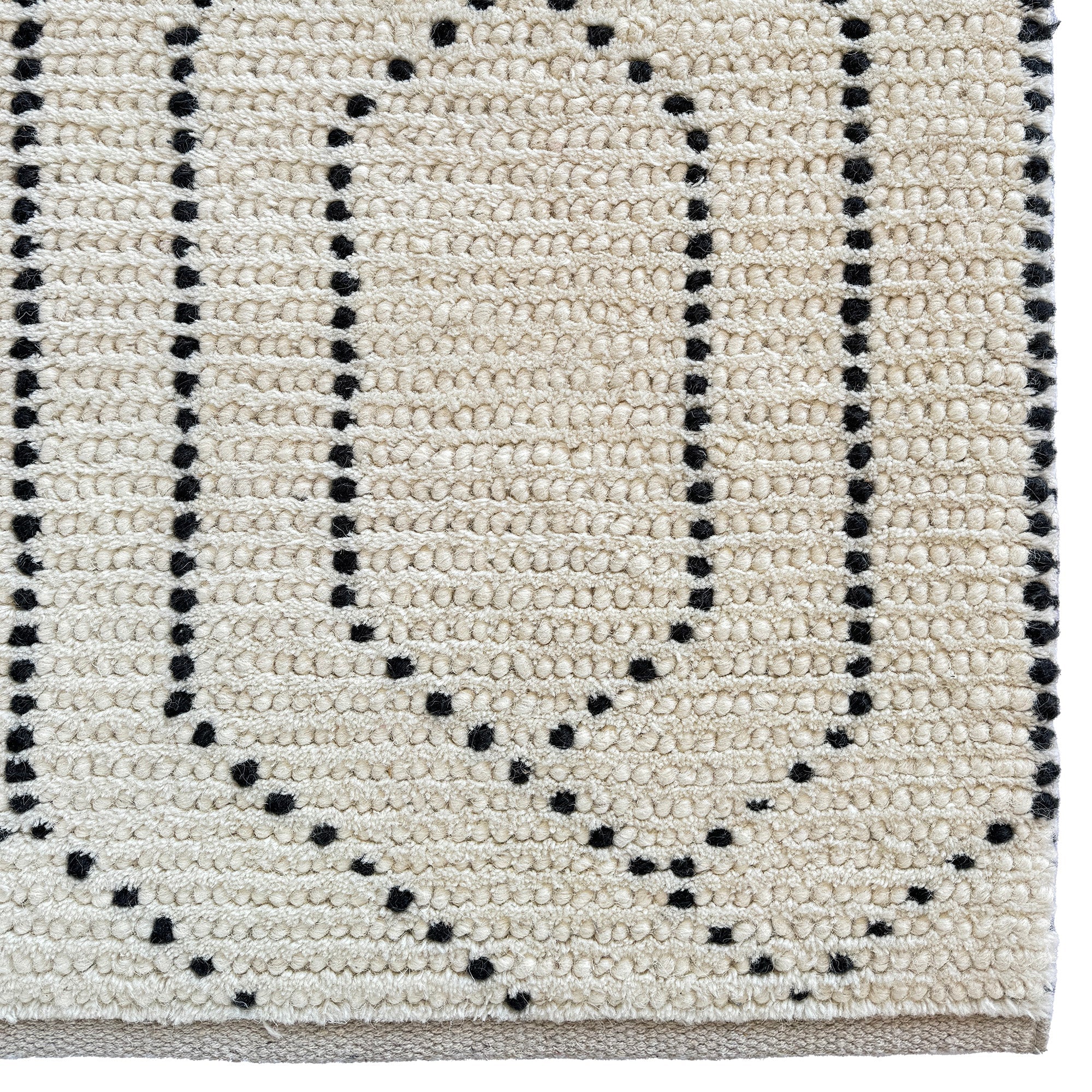 Geometrics Ivory Black Hand Woven Area Rug Rectangle image