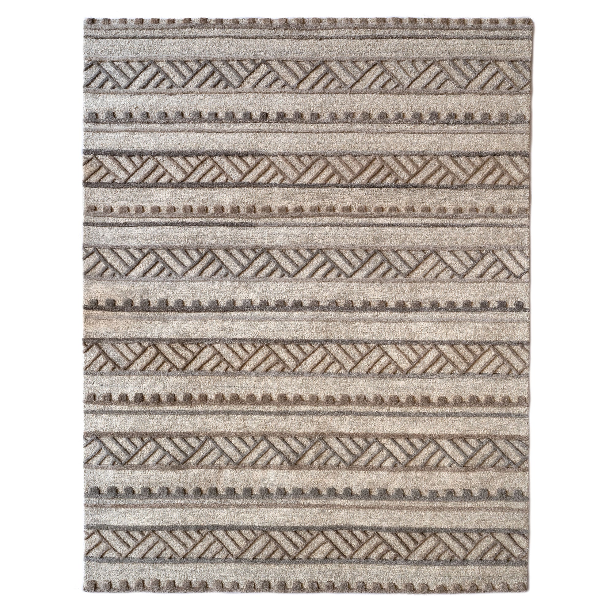 Criss-Cross Natural Hand Tufted Rug Rectangle image