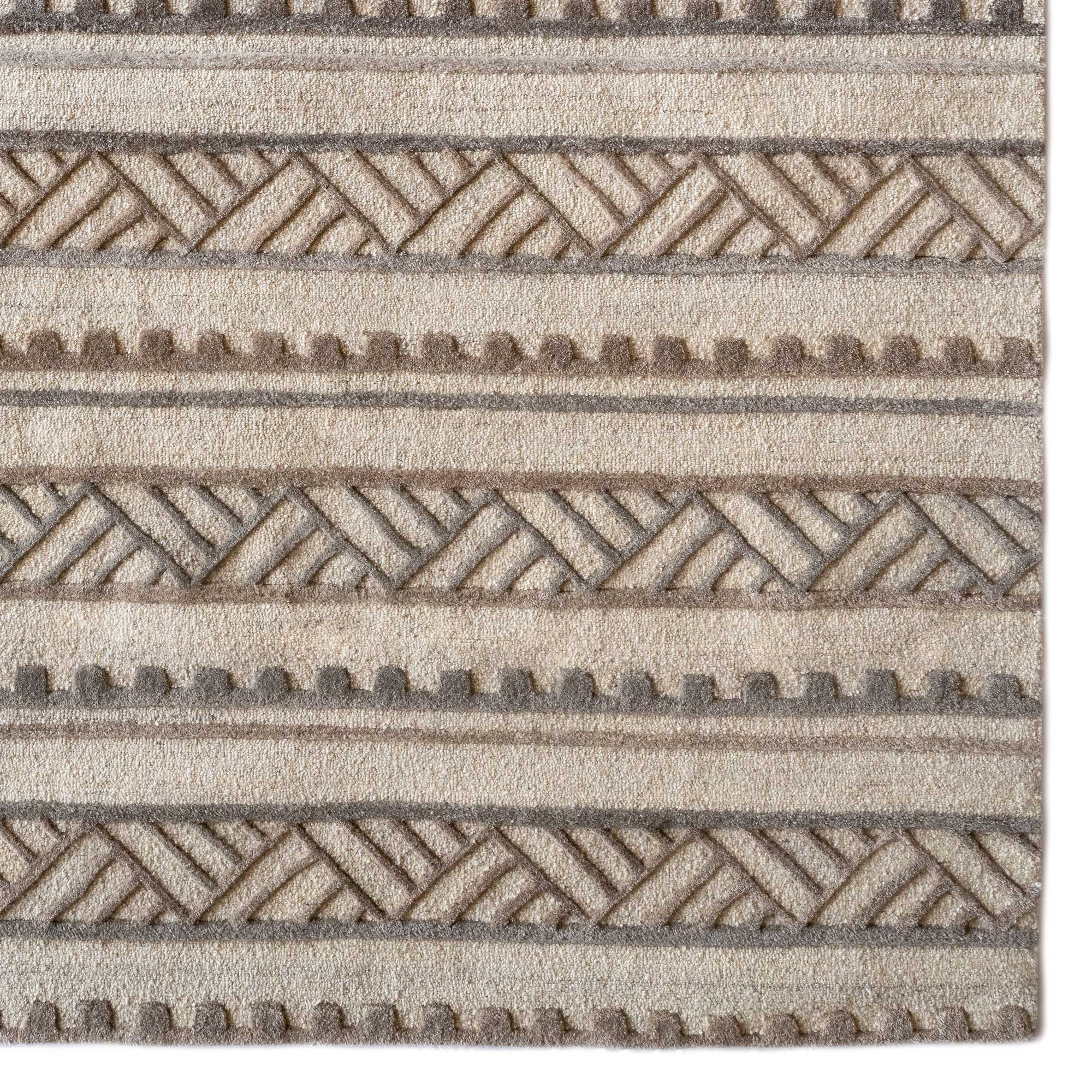 Criss-Cross Natural Hand Tufted Rug Rectangle image