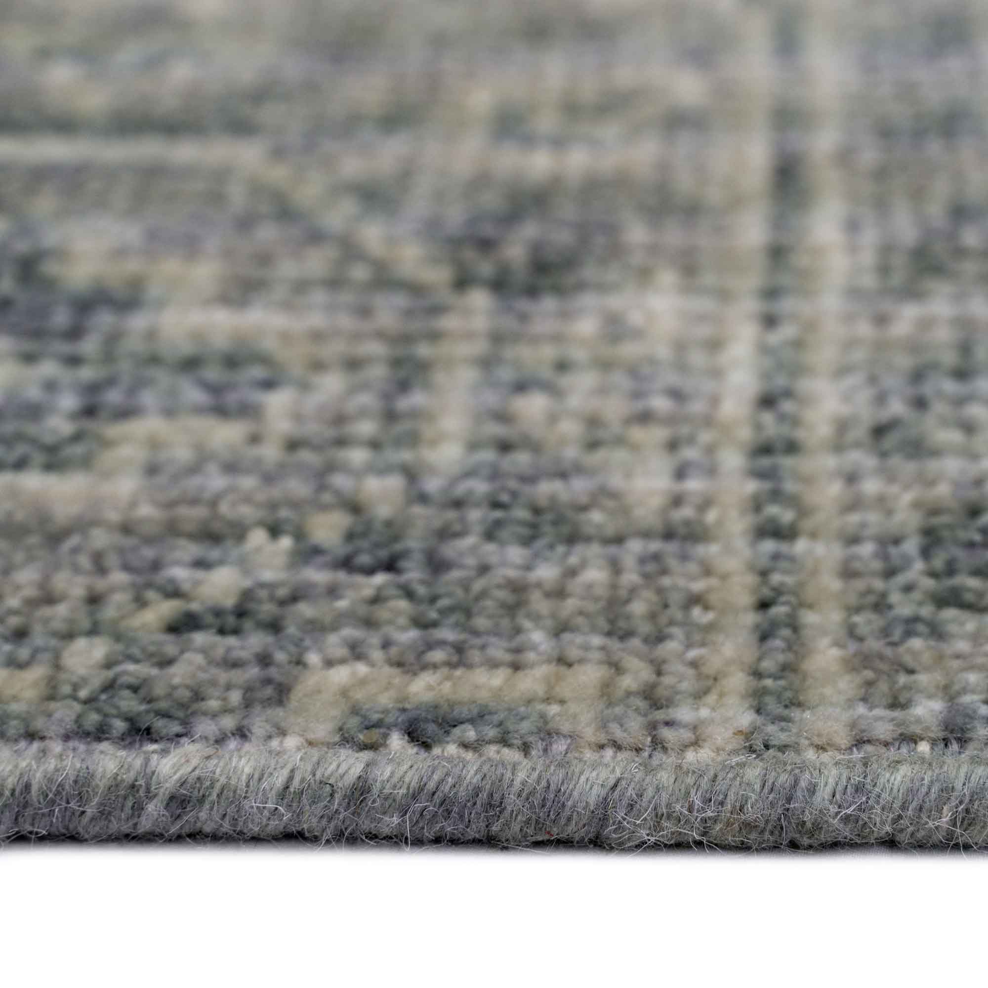 Barletta Slate Hand Knotted Rug Rectangle Cross Section image