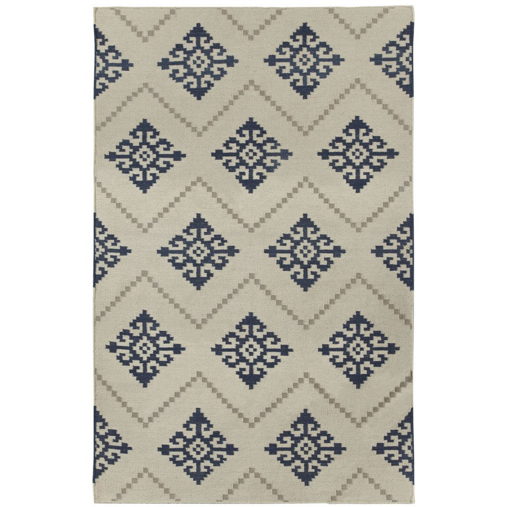 Sno Bokrum Blue Flat Woven Rug Rectangle image
