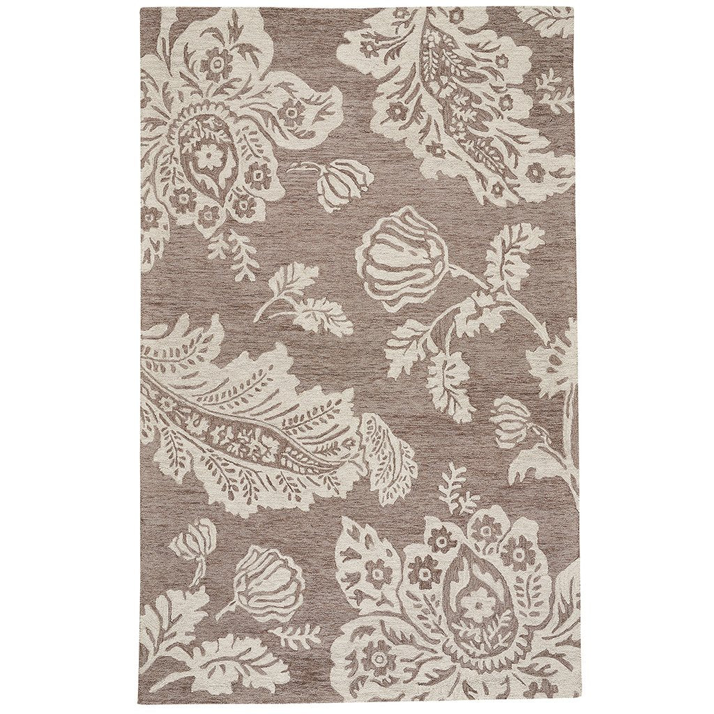 Everard Damask Stone Hand Tufted Rug Rectangle image